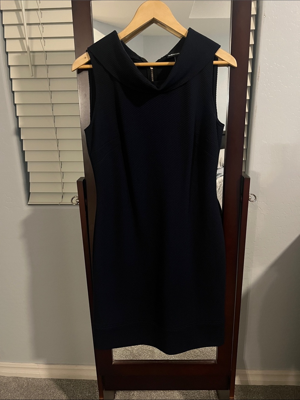 American Living Sleeveless Navy Midi Sheath Dress